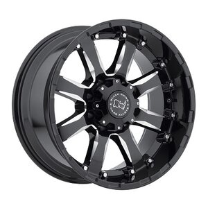 Black Rhino Sierra Wheel / Rim in Gloss Black with Milled Spokes