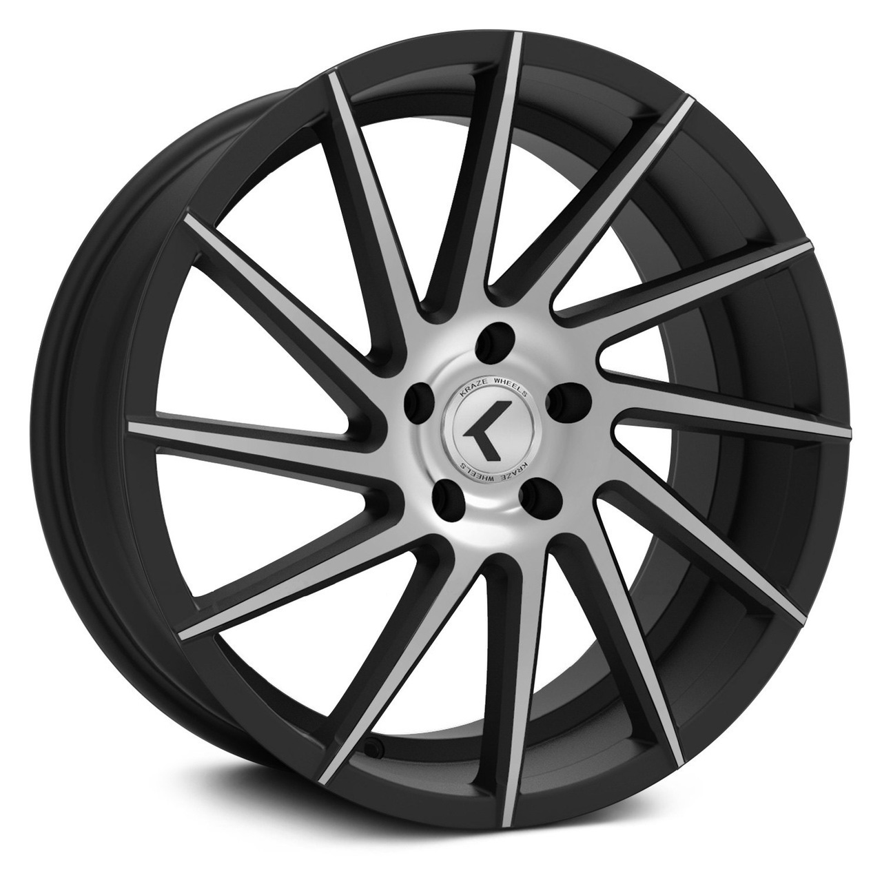 Kraze ® Spinner 181 Wheels Rims Black Milled Machined Chrome
