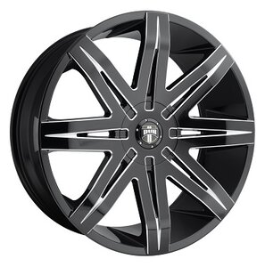 DUB Stacks S227 Wheel / Rim in Black Milled Gloss