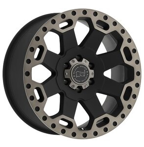 Black Rhino Warlord Wheel / Rim in Matte Black with Machine Dark Tint Lip