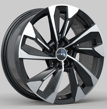RTX Mz03 20x8 5x114.3/5x4.5 Gloss Black Machined 45mm Wheels