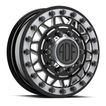 10461 Wheel Rim Adf Dually Mad Max Wheels Rims 22x8.25 8x165.1 Gloss Black/Machined W ...