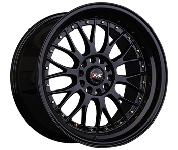 Xxr 521 Wheels Rims 18x8.5 5x100 5x114.3 Black W/ Gold Rivets 35mm