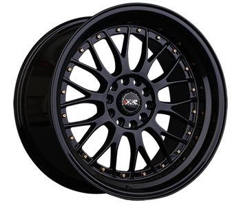 Xxr 521 Wheels Rims 18x8.5 5x114.3 5x120 Black W/ Gold Rivets 25mm