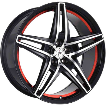 Impact Racing 604 22x9 5x114.3 Black Red Machine 38mm Wheels