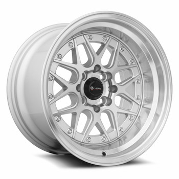 Vors Vr7 Wheels Rims 15x9 4x98 Silver Machined W/ Machined Lip & Chrome ...