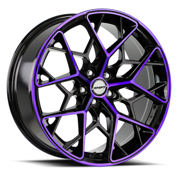 Shift H35 Piston 20x8.5 5x100 Black Purple Machine 35 Wheels