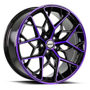 Shift H35 Piston 18x8.5 5x100 Black Purple Machine 35 Wheels