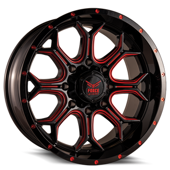 Force Off-Road F44 20x10 5x139.7 5x150 Red -12mm Wheels