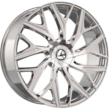 Azara Aza-527 22x9.5 5x115 5x120 Nano Chrome 15mm Wheels