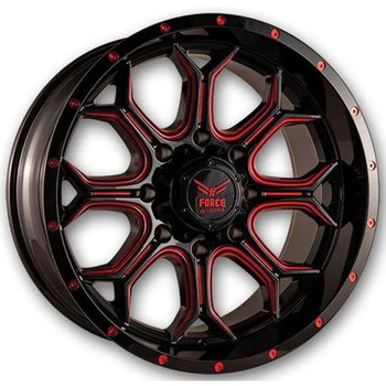 Force Off-Road F42 22x12 6x139.7 Red Milled -44mm Wheels
