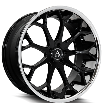 Azad Az99 24x9 5x112 Black With Stainless Lip 35mm Wheels