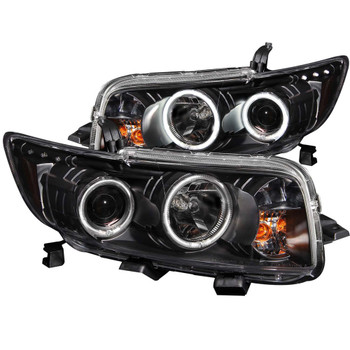 ANZO Projector Headlight Set Black Housing Clear Lens Halogen Type | Nissan Altima (10-13) (121548)
