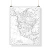 Vintage North America Map Decor Banner