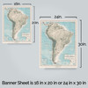 Vintage South America Map Decor Banner