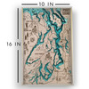 Puget Sound Topographic Layered Wooden Map