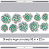 Green & Pink Succulent Watercolor Wall Decal Kit