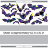 Patterned Bats Wall Decal Sticker  Set