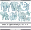 Elephant Watercolor Wall Decal Set