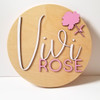 Custom Childrens Name Wooden Circle Sign