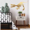 Crouching Tyrannosaurus Rex Skeleton Wall Decal Room in Gold