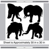 Elephant Silhouette Wall Decal Sticker Set