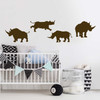 Rhinoceros Silhouette Wall Decal Sticker Set
