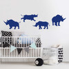 Rhinoceros Silhouette Wall Decal Sticker Set