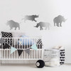 Rhinoceros Silhouette Wall Decal Sticker Set