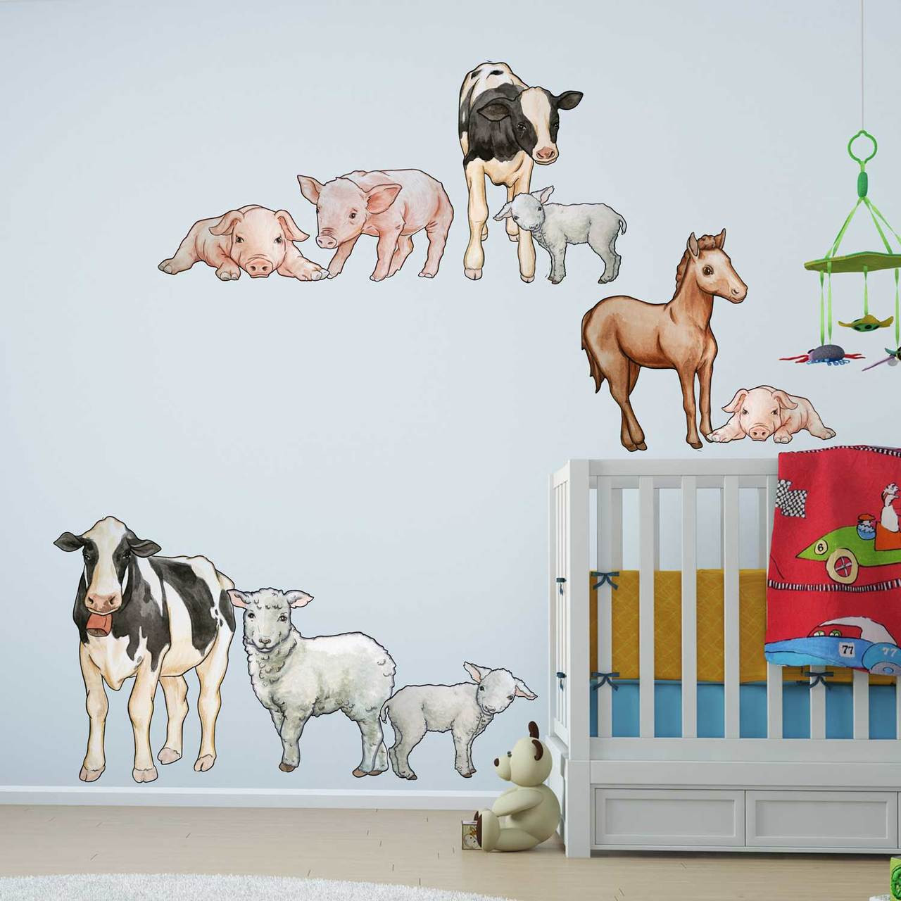Animal Kit Sticker Illustrated Farm Animals Wall Decal Kit - Pig and Sheep Wall Decal