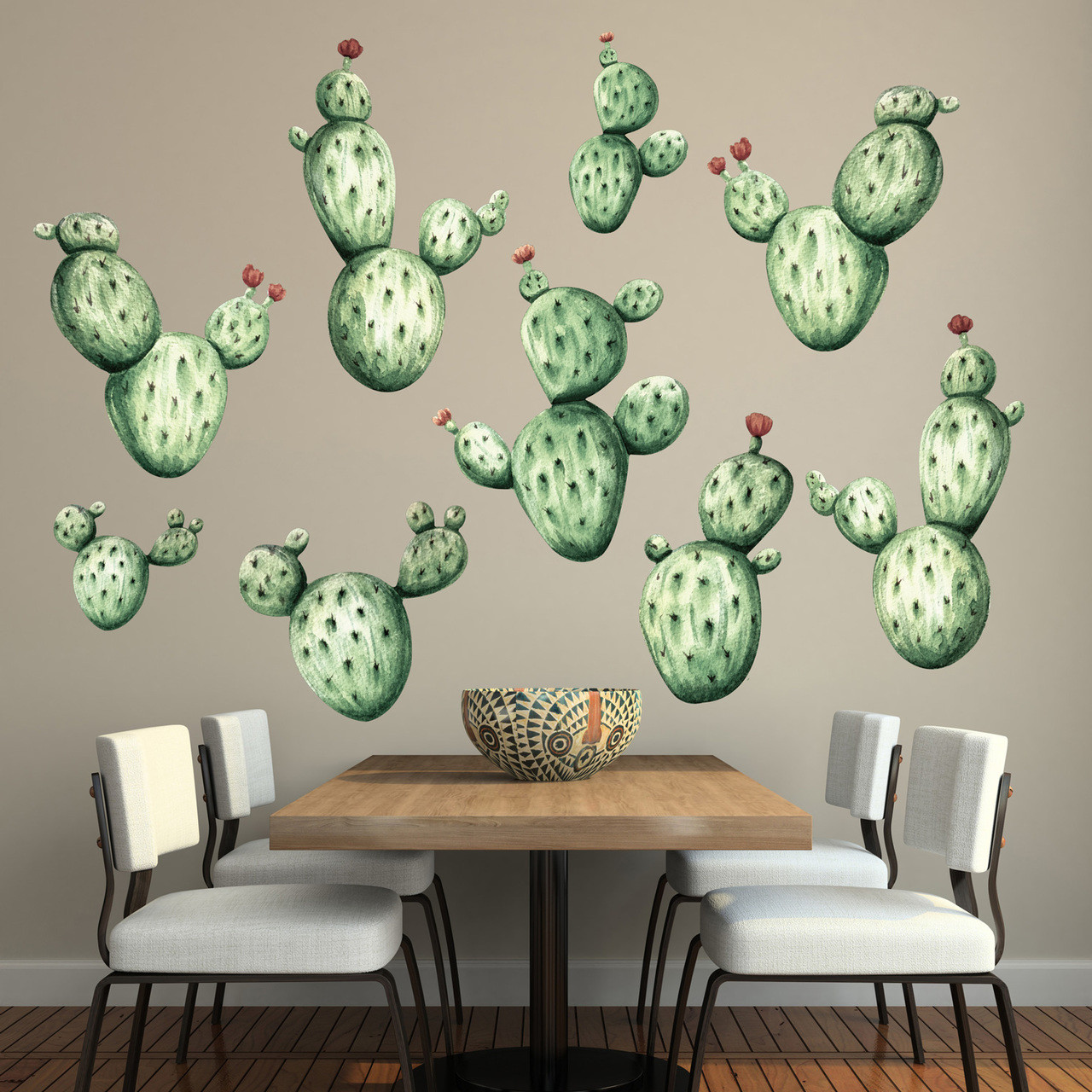 Cactus Watercolor Wall Decal Kit Succulent Wall Mural
