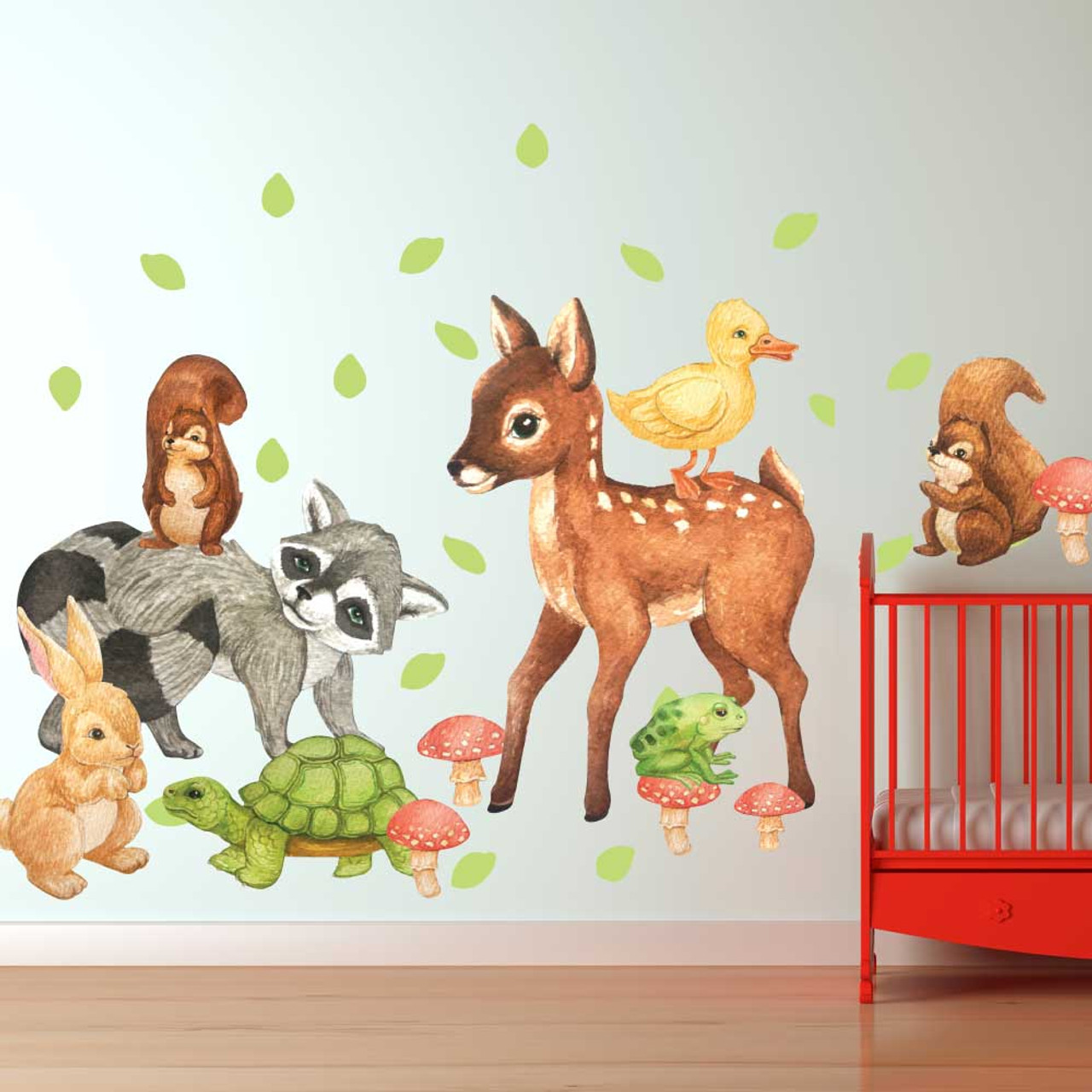 Forest Animals Fabric Wall Decal, Woodland Animals Set - Peel and