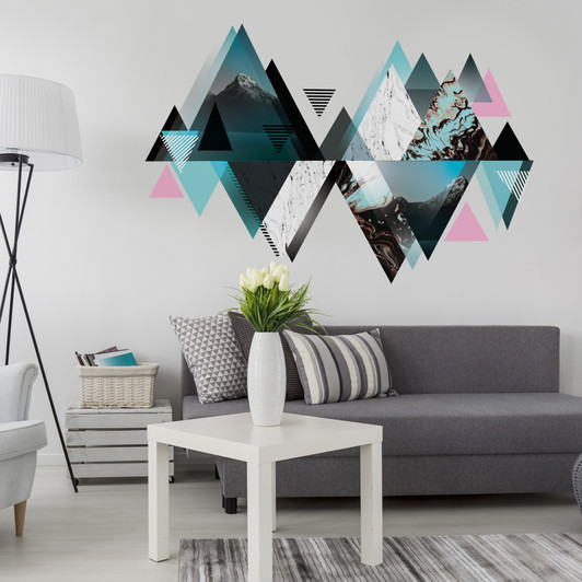 Geometric Mountain Peel and Stick Wall Mural