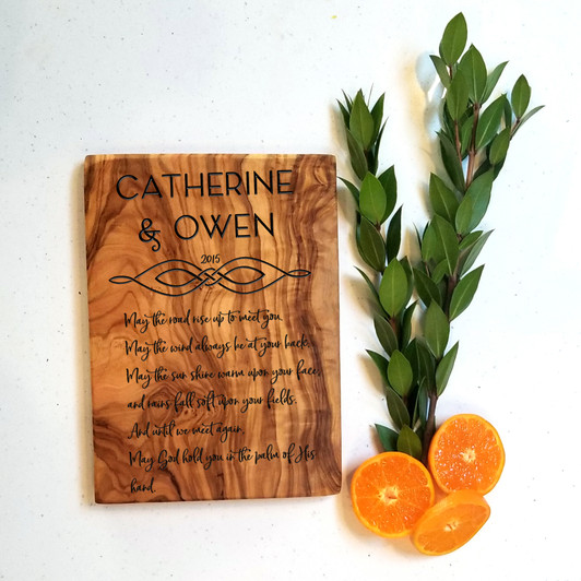 Irish blessing charcuterie board with handle