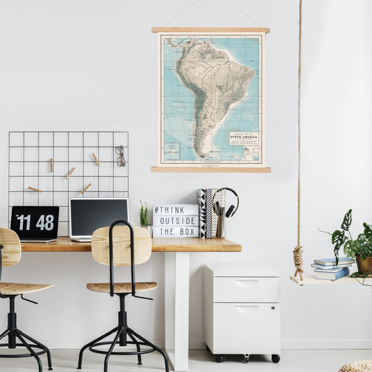 Vintage South America Map Decor Banner