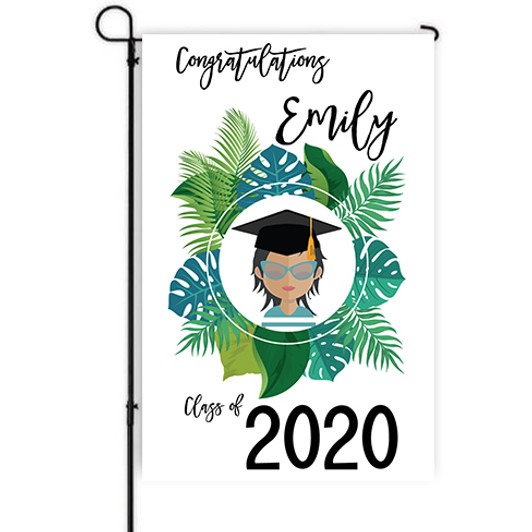 Tropical Graduation Yard Decor Banner with Custom Image