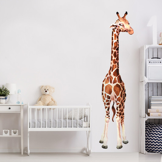 Tall Giraffe Watercolor Peel and Stick Wall Decal Sticker