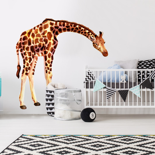 Large Giraffe Watercolor Peel and Stick Wall Decal Sticker