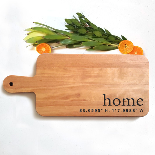 Home longitude and latitude charcuterie board