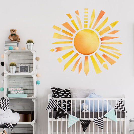 Shining Sun Watercolor Peel and StickWall Decal Kit
