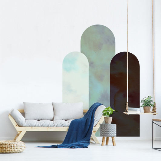 Set of 3 Watercolor Arches Wall Mural - Create Your Own Painted Arch