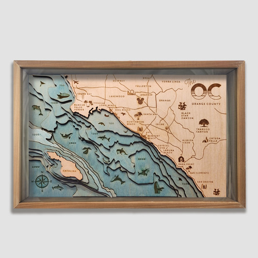 Orange County Topographic Layered Wooden Map Orange County Topographic Layered Wooden Map