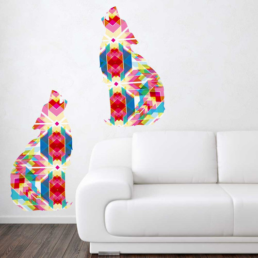 Southwestern Wolf Wall Decal Set Wall Decal Set by Chromantics