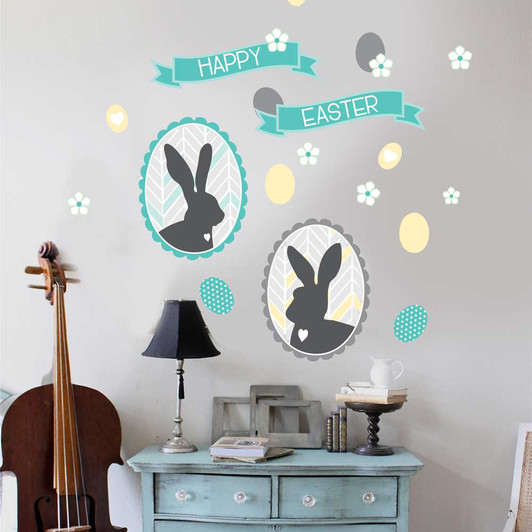 Happy Easter Wall Decal Set by Chromantics