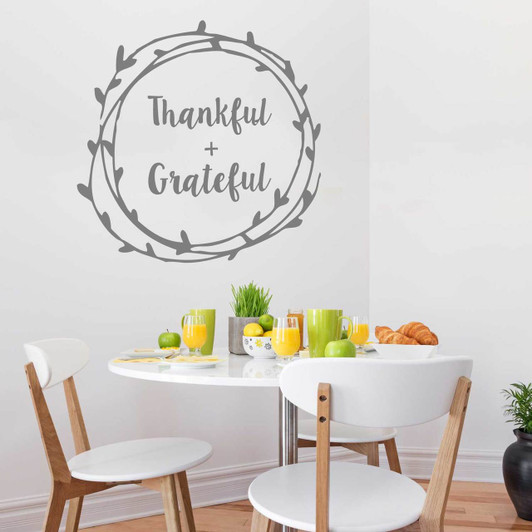 Thankful + Grateful Laurel Decal Set by Chromantics