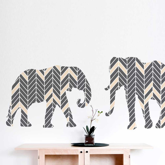 Herringbone Elephant Wall Decal Set by Chromantics