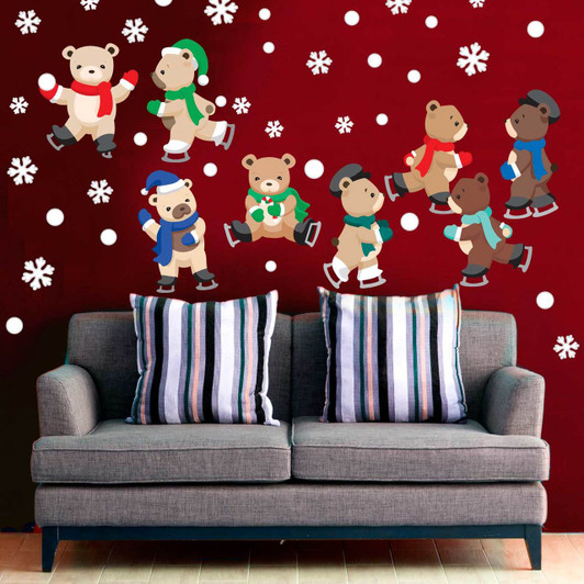 Ice skating Bears Wall Decal Kit by Chromantics