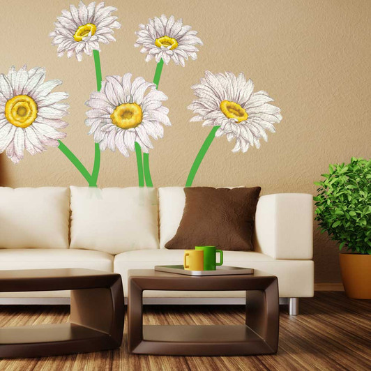Daisy Watercolor Wall Decal Set