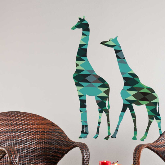 Tribal Patterned Giraffe Wall Decal Set by Chromantics