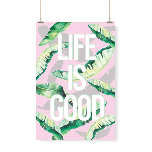 Life is Good Tropical Pink Decor Banner